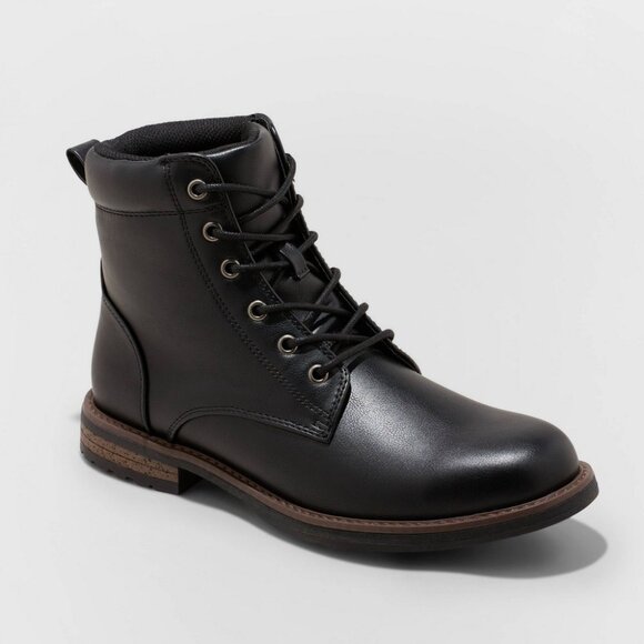 NEW! Men´s Jeffrey Combat Lace-Up Dress Boots, Black -...